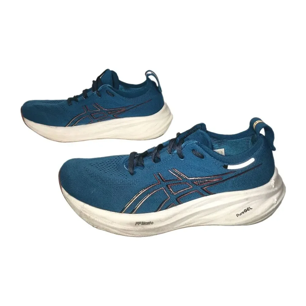 ASICS Gel-Nimbus 26 Rich Navy/Faded Orange Running Shoes 1011B794 Men's Size 9.5
